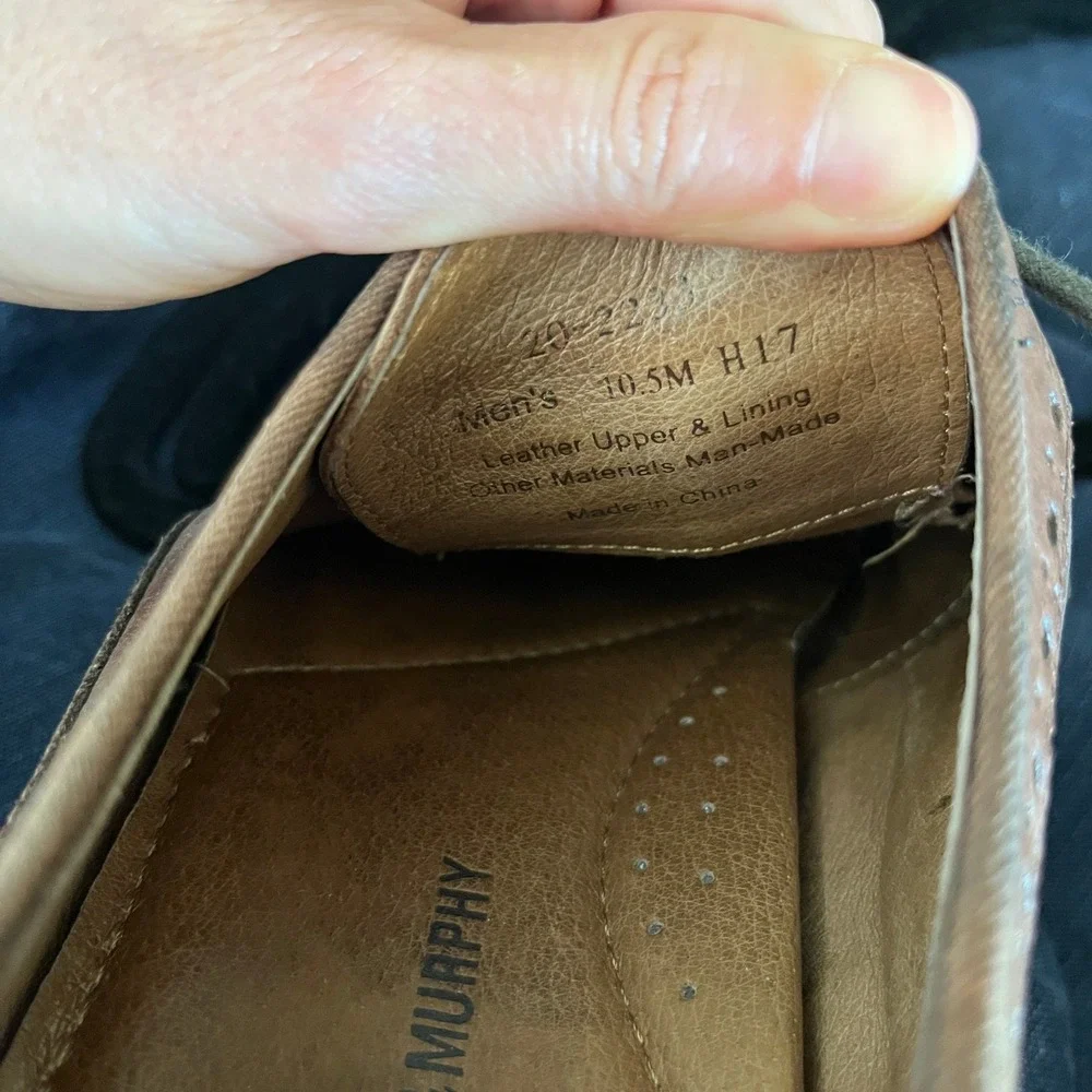 Johnston & Murphy Mens sz‎ 10.5 Brown Leather Wingtip Brogue Oxford Shoes Office